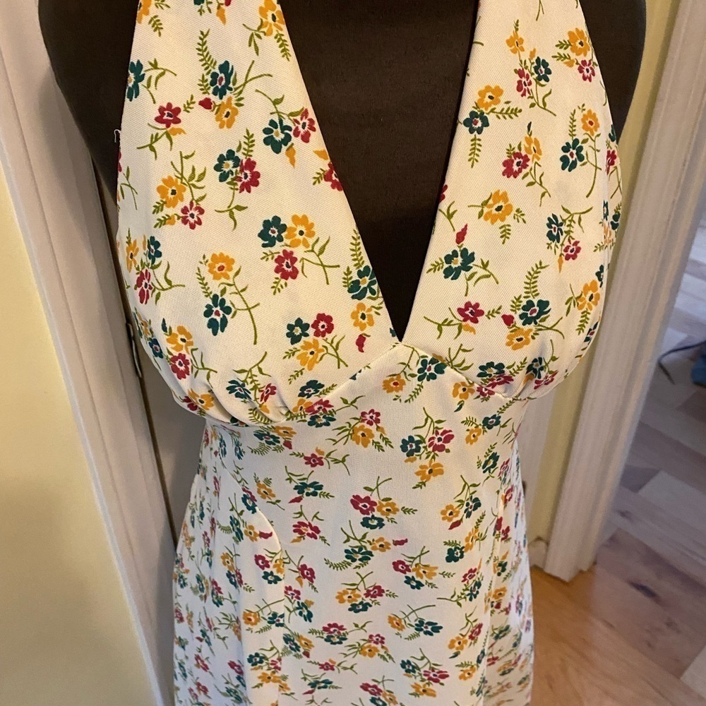Seventies design floral sleeveless maxi dress see measurements - Picture 2 of 6